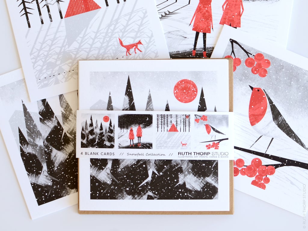 Snowfall Pack of 4 Greeting Cards 