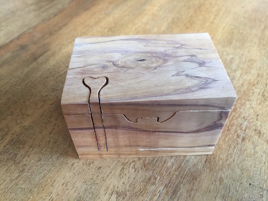 Puzzle box in Olive wood