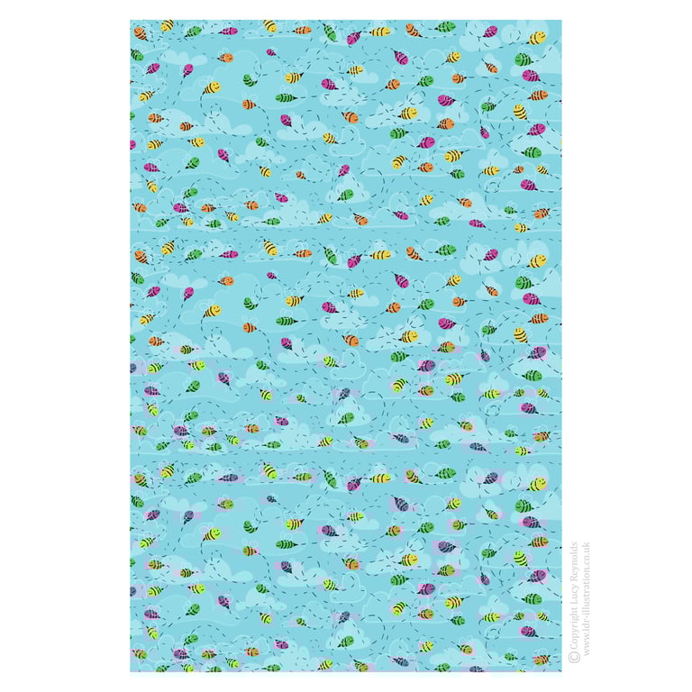 Rainbow Bees Tea Towel