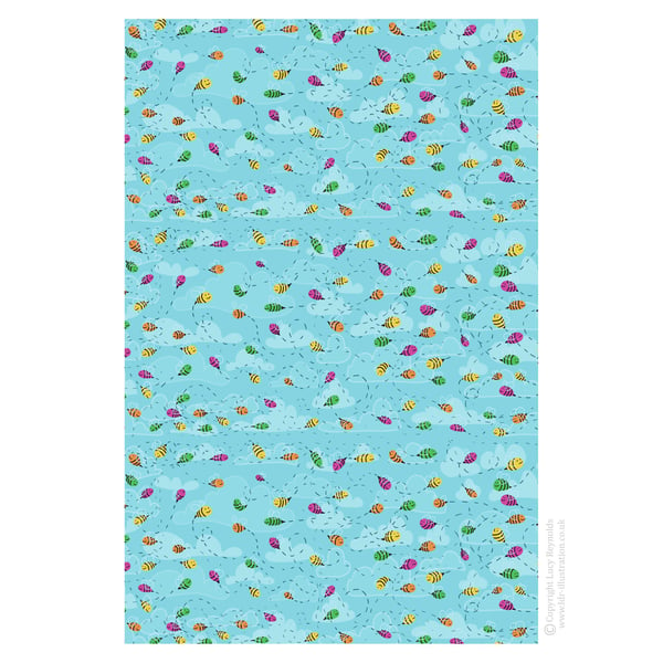 Rainbow Bees Tea Towel