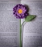 Purple Aster Crochet Bookmark - Twilight Purple - Image 6