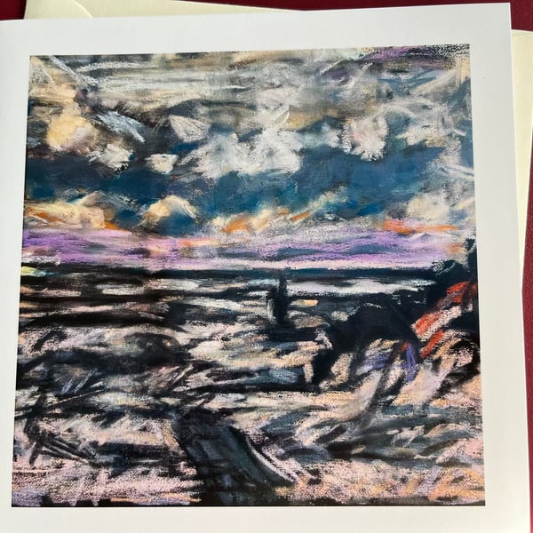 Barmouth Beach Blank Card