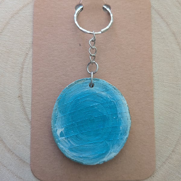 Painted Real Wood Keyring
