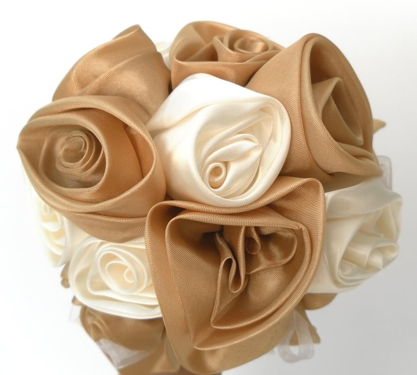 Wedding bouquet, Gold and Cream, Accessories, Bride, Bridesmaid, Groom etc.