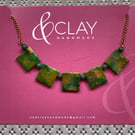 Shimmery Green and Gold Necklace