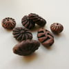 7 x Antique Finish Terracotta Wooden Beads