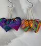 Handmade floral hanging fabric hearts set of 2 - Image 2
