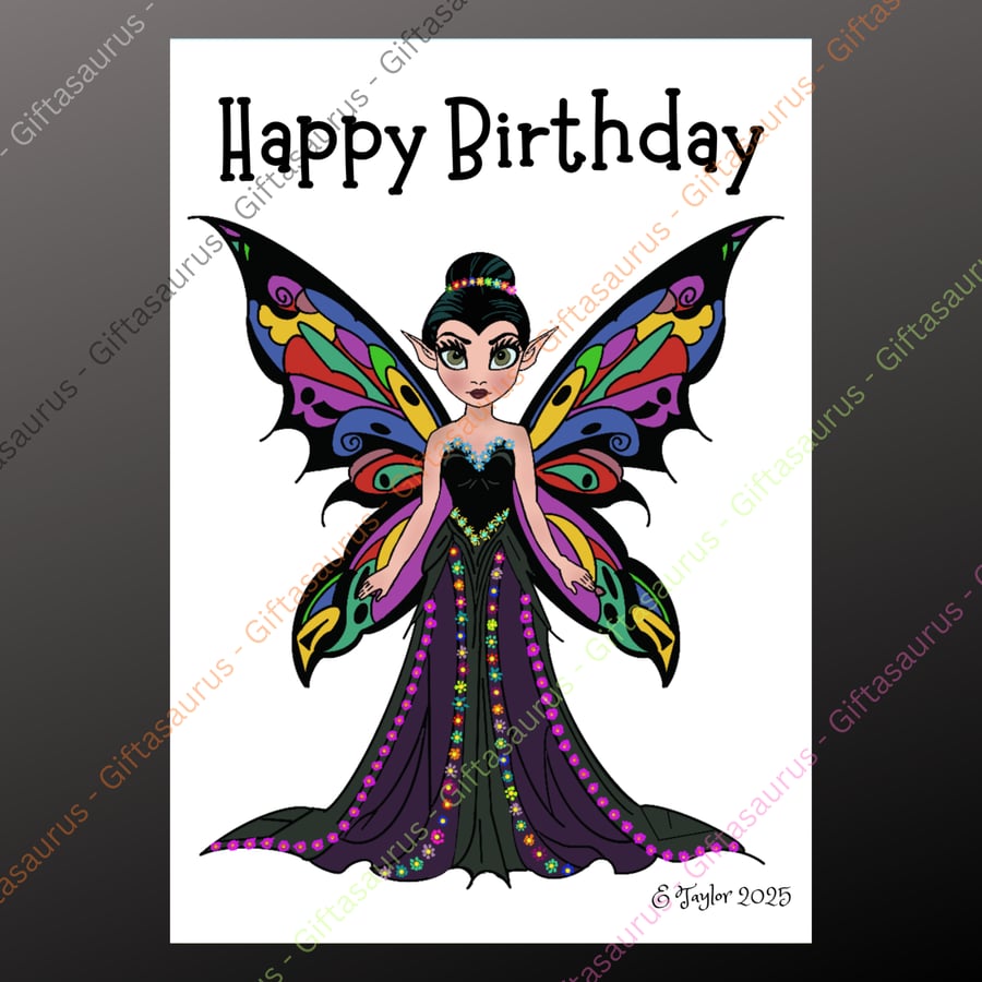 Personalised Birthday Card Plantable Seeded Gothic Pagan Witch Angel Fairy Elven