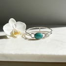 Amazonite Torque Bangle In Ethical Sterling Silver 