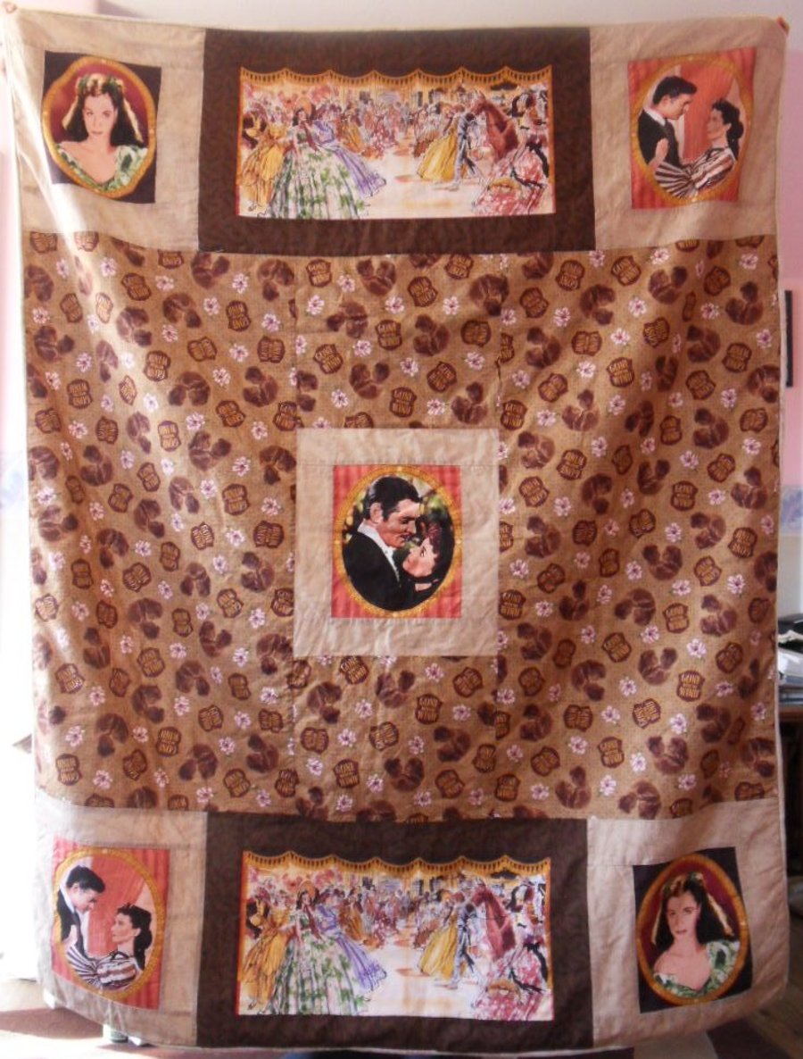 Homemade Gone with the Wind Patchwork quilt