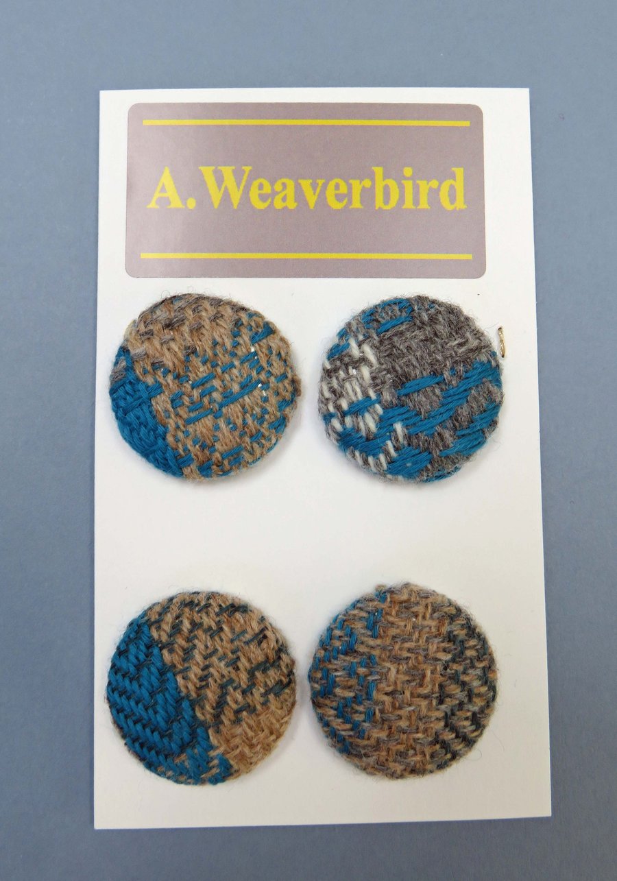 Brown and Blue Covered Buttons