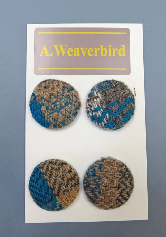 Brown and Blue Covered Buttons