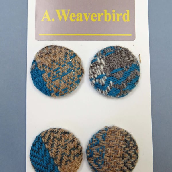 Brown and Blue Covered Buttons