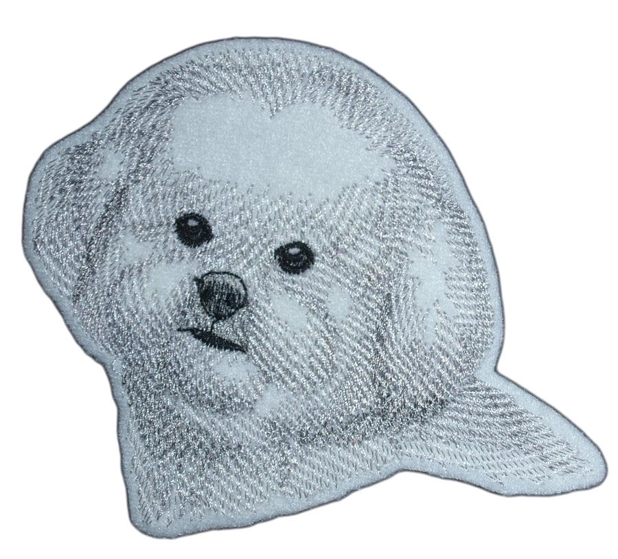 Bichon Frise applique patch, sew on or iron on Bichon patch