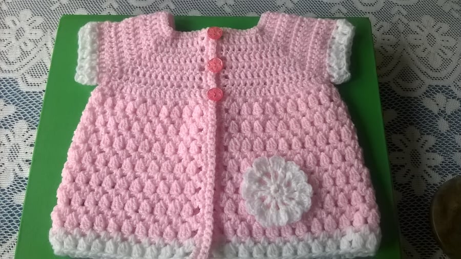 Babies Crochet Short Sleeved Coat