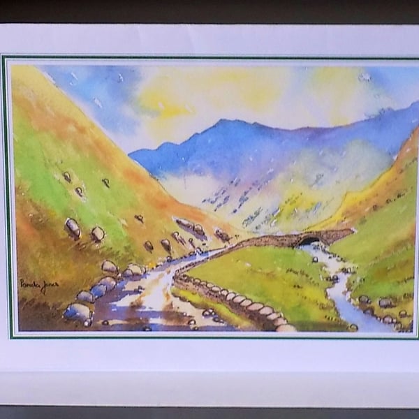 Art Greetings Card, Llanberis Pass, North Wales, A5, Blank Inside