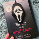 Ghost Face Inspired Punch Needle Bookmark , Handmade Horror Bookmark 