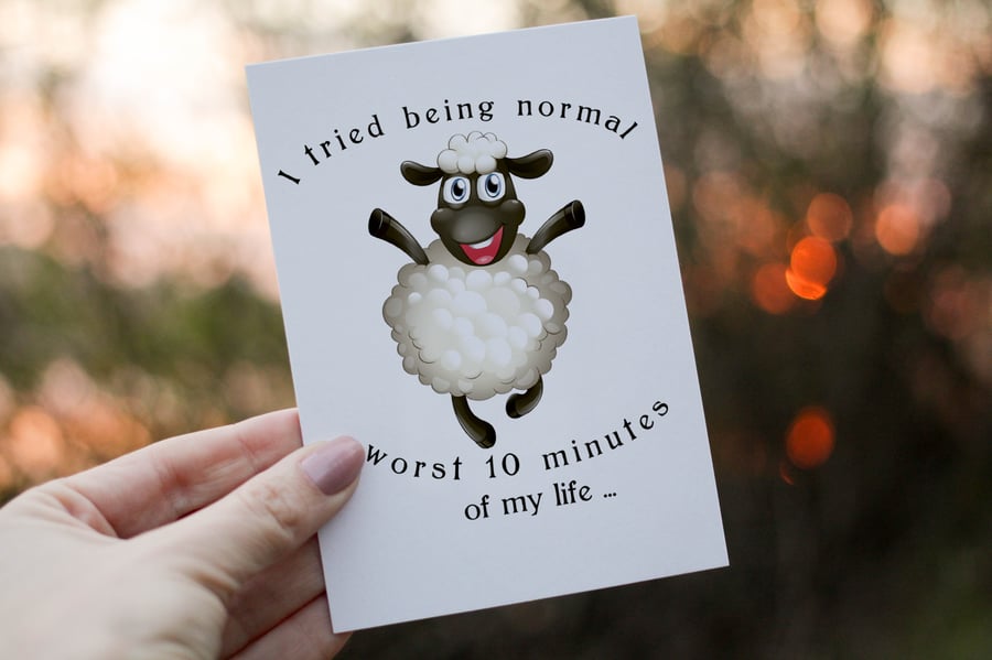 I Tried Being Normal Sheep Birthday Card, Card for Birthday, Funny Sheep