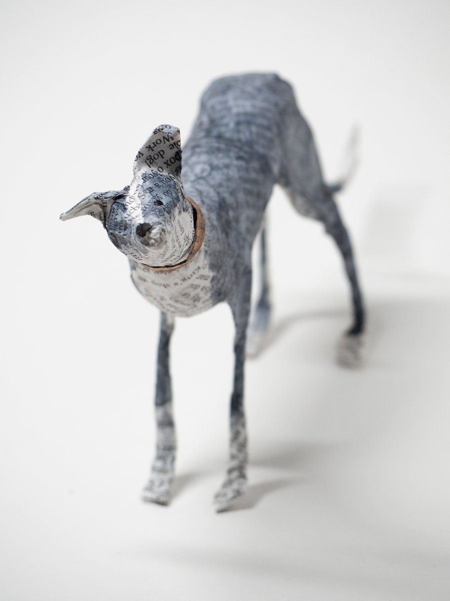 Sarson Small Standing Paper Mache Pointy Dog