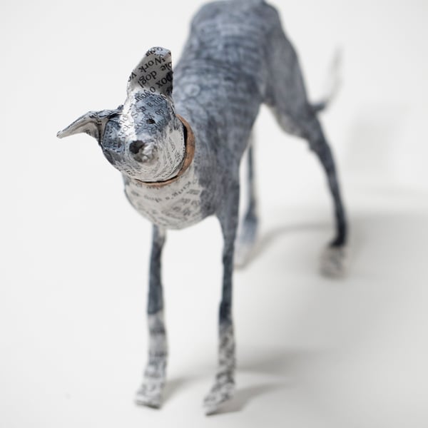 Sarson Small Standing Paper Mache Pointy Dog