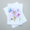 origial art hand painted floral blank greetings card ( FA 101 E1 )