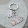 Dandelion Copper Heart Wish Keyring