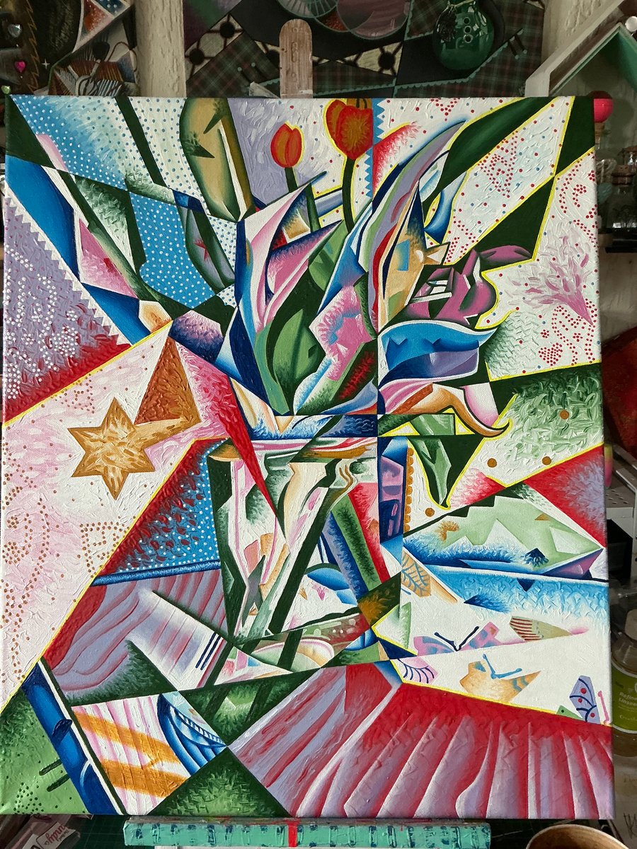 Tulips in Jar (Original painting)