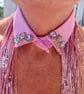 Pastel Pink & Lilac Detachable Statement Collar - Upcycled Crystal Neckcessory - Image 7