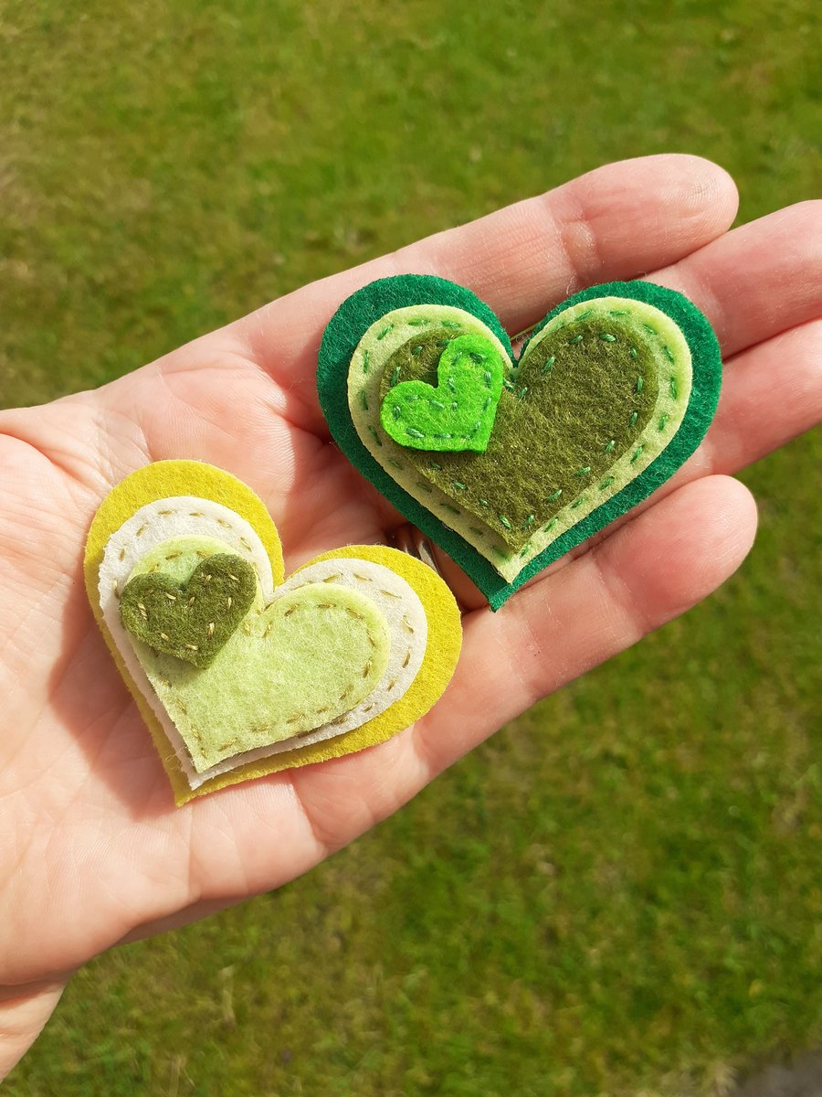 Heart shaped fridge magnet,  Green heart  