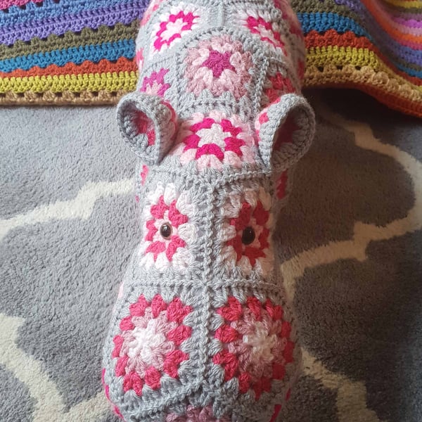Crochet Pink Hippo stuffed animal toy