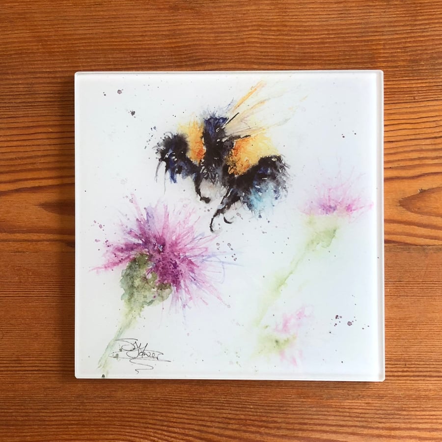 Bumblebee Glass Trivet, Pot Stand, Table Mat, Placemat, Heat Resistant Table Pro