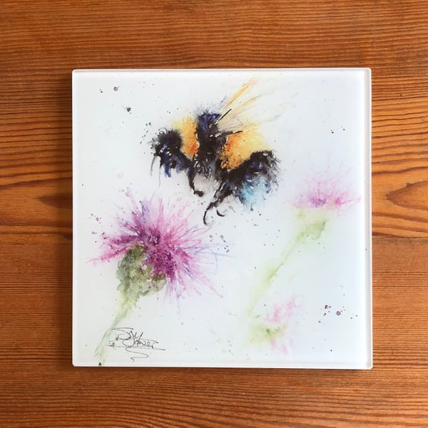 Bumblebee Glass Trivet, Pot Stand, Table Mat, Placemat, Heat Resistant Table Pro