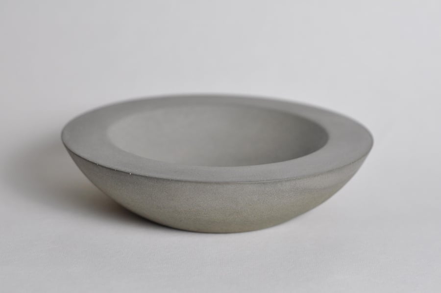 Shallow Concrete Bowl Grey Brutalistic Accessory Bowl Chunky Key Bowl Modern Hom
