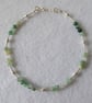 Sterling Silver and Chalcedony Beaded Anklet
