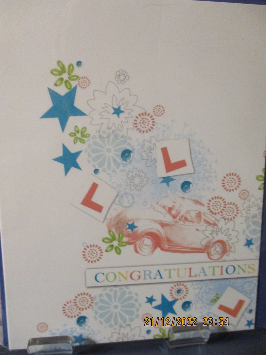 Congratulations Past your Test Card