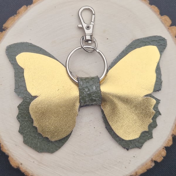 Leather Butterfly Bag Charm