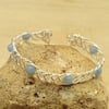 Adjustable Wire wrap Angelite cuff bracelet