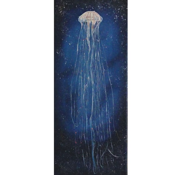 Jellyfish Oil Painting Sea Life Wall Art Underwater Ocean Life Canvas 