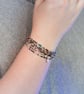 Bracelet You are my Person morse code sterling silver & hematite stretchy - Image 4