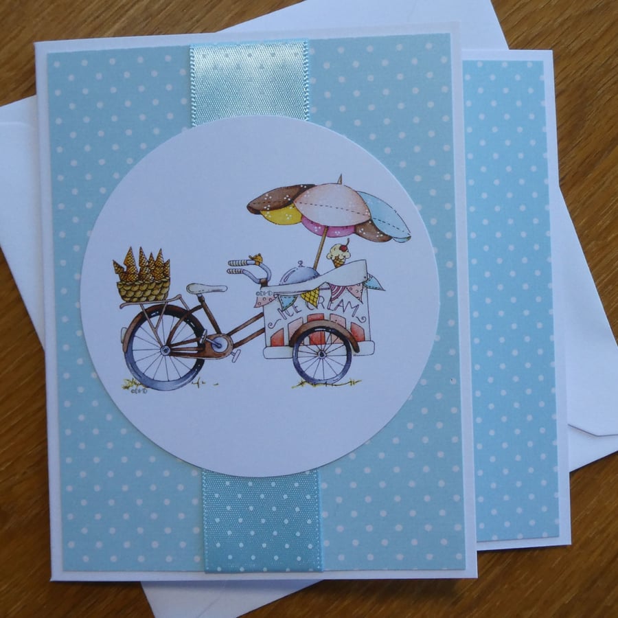 Bicycle Ice Cream Cart Card 