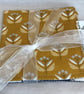 Set of 4 fabric reversible coasters, drink coasters, mats. - Image 1