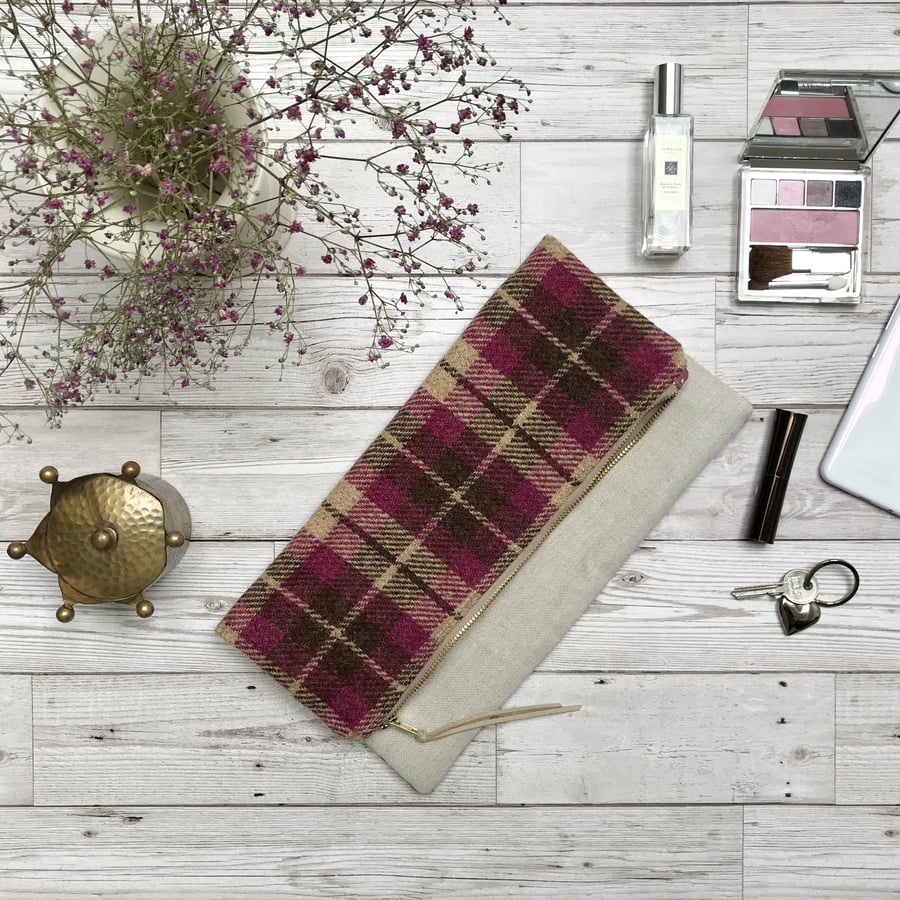 Harris Tweed and Scottish Linen Clutch Bag