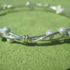 Snowy sparkly Stardust Silver plated twisted bangle