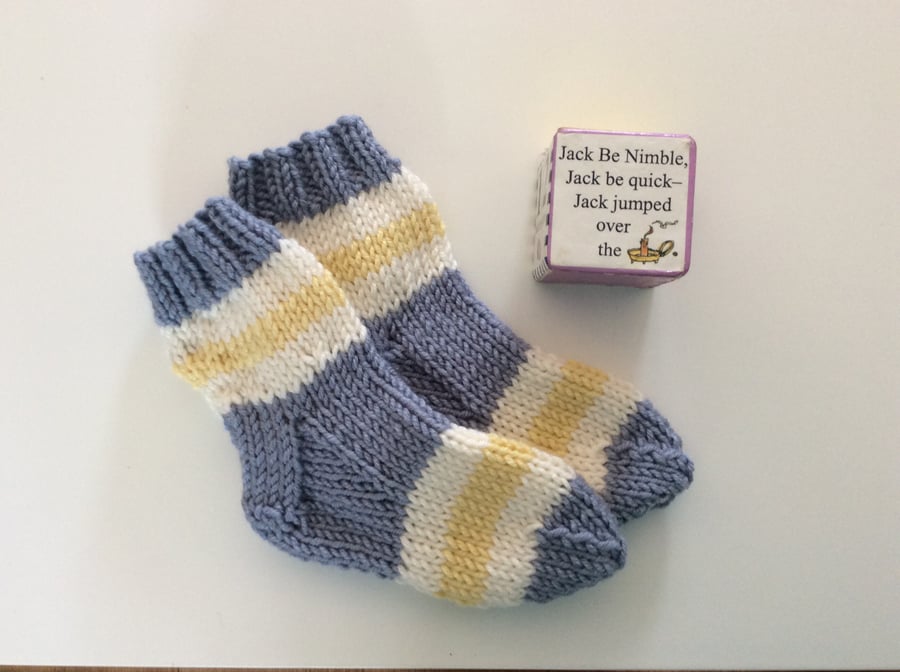 Hand knitted baby socks