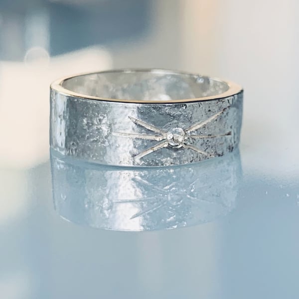 Recycled Sterling Silver Diamond Ring