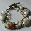 Desert Storm Owyhee Jasper, Moonstone & Crackle Quartz Bracelet