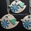 Ceramic Frosty robin Christmas decoration