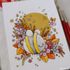 autumn bee - original A6 illustration
