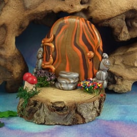 Freestanding Gnome Portal 2" OOAK Sculpt Fairy Door