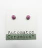 Ceramic orange ear studs, small ear-studs, bright earrings, boho earrings - Image 1